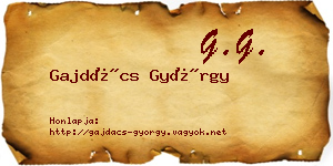 Gajdács György névjegykártya